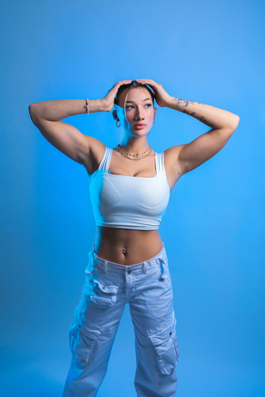 Turkish female media trainer portrait in studio
